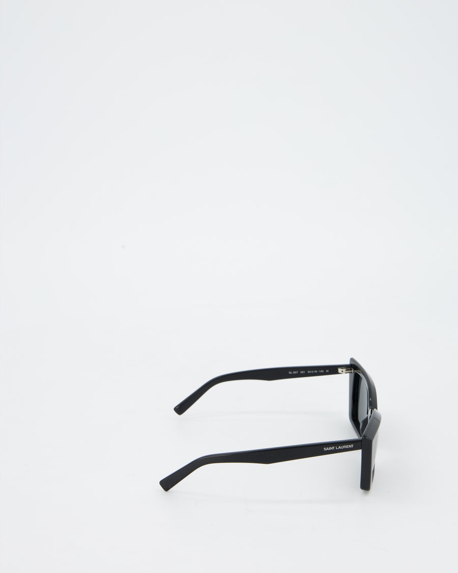 Saint Laurent Black Cat Eye Sunglasses in Chrome Hearts Gold Evacuation Sunglasses with Gold Hardware