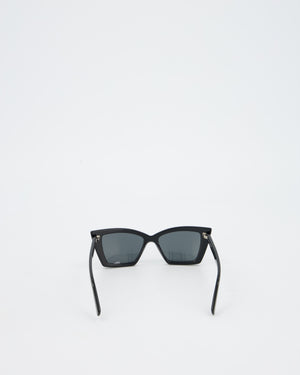 Saint Laurent Black Cat Eye Sunglasses in Chrome Hearts Gold Evacuation Sunglasses with Gold Hardware