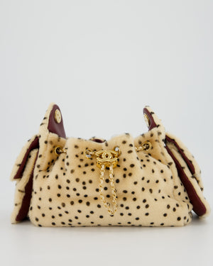 *VERY HOT* Chanel Mini 25 Bag in Beige and Black Cheetah Print Haircalf with Gold Hardware