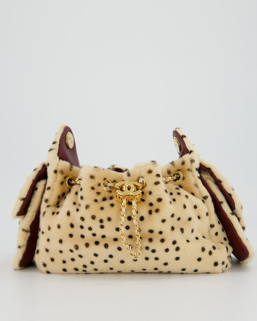 *VERY HOT* Chanel Mini 25 Bag in Beige and Black Cheetah Print Haircalf with Gold Hardware