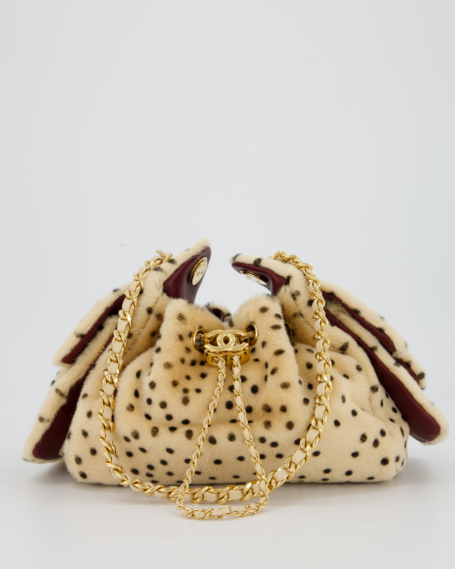 *VERY HOT* Chanel Mini 25 Bag in Beige and Black Cheetah Print Haircalf with Gold Hardware