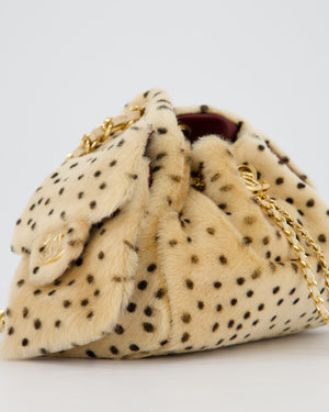 *VERY HOT* Chanel Mini 25 Bag in Beige and Black Cheetah Print Haircalf with Gold Hardware