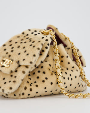 *VERY HOT* Chanel Mini 25 Bag in Beige and Black Cheetah Print Haircalf with Gold Hardware