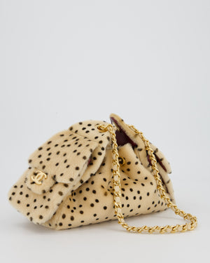 *VERY HOT* Chanel Mini 25 Bag in Beige and Black Cheetah Print Haircalf with Gold Hardware