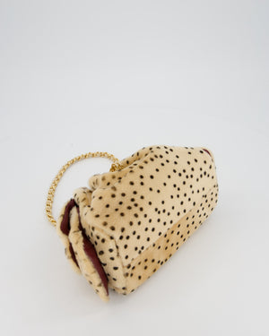 *VERY HOT* Chanel Mini 25 Bag in Beige and Black Cheetah Print Haircalf with Gold Hardware