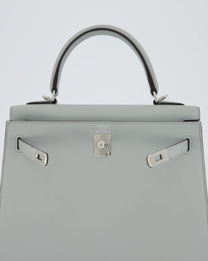 *RARE* Hermès Kelly 25 Sellier Bag in Bleu Glacier Epsom Leather with Palladium Hardware