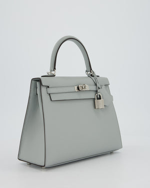 *RARE* Hermès Kelly 25 Sellier Bag in Bleu Glacier Epsom Leather with Palladium Hardware