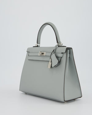 *RARE* Hermès Kelly 25 Sellier Bag in Bleu Glacier Epsom Leather with Palladium Hardware