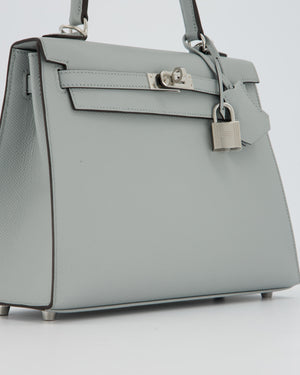 *RARE* Hermès Kelly 25 Sellier Bag in Bleu Glacier Epsom Leather with Palladium Hardware