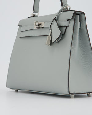 *RARE* Hermès Kelly 25 Sellier Bag in Bleu Glacier Epsom Leather with Palladium Hardware