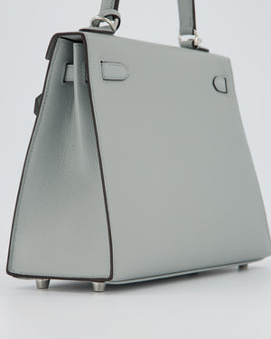 *RARE* Hermès Kelly 25 Sellier Bag in Bleu Glacier Epsom Leather with Palladium Hardware