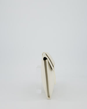 Hermès Jige Elan 29cm Clutch Bag in Blanc Evergrain Leather