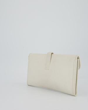 Hermès Jige Elan 29cm Clutch Bag in Blanc Evergrain Leather