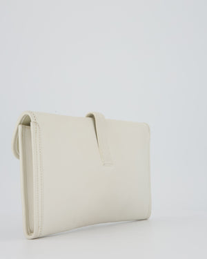 Hermès Jige Elan 29cm Clutch Bag in Blanc Evergrain Leather