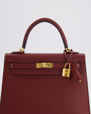 *SUPER RARE * Hermès Kelly 25 Sellier Bag in Rouge H Epsom Leather with Gold Hardware