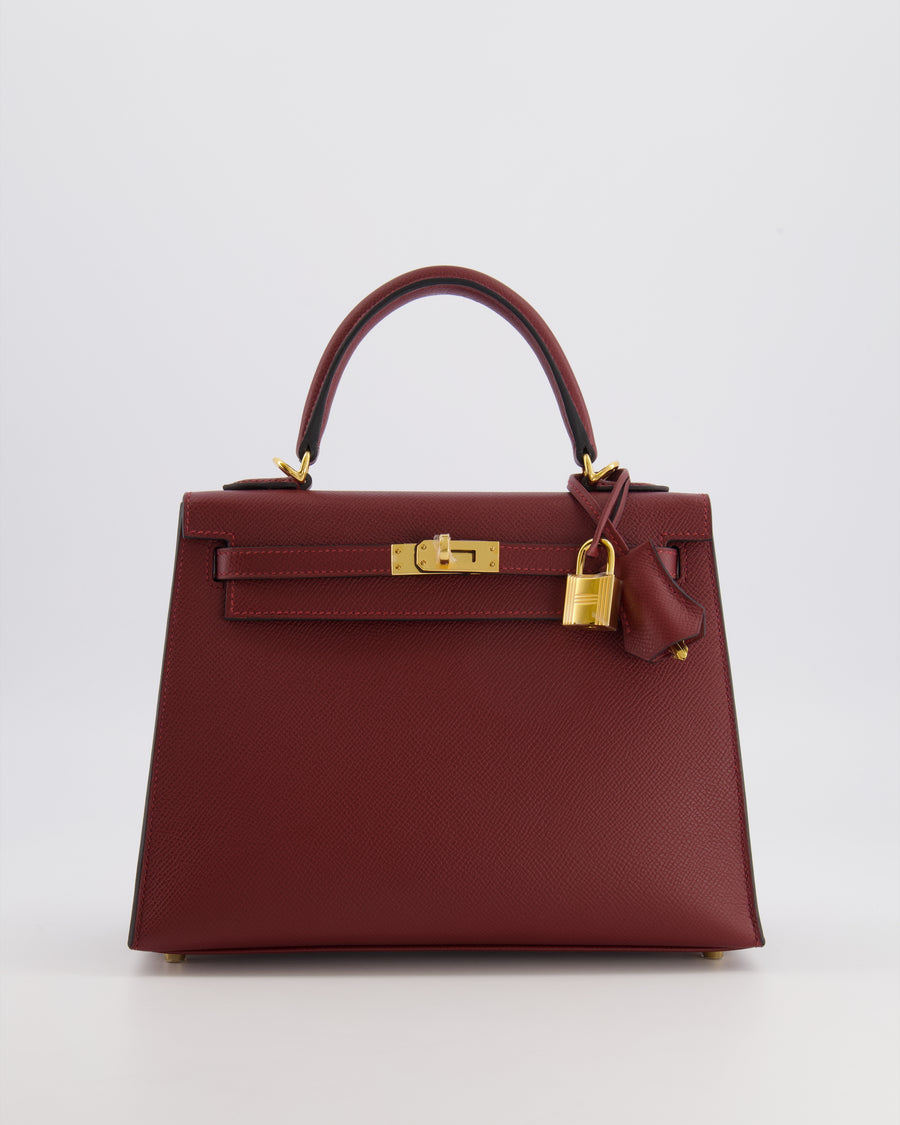 *SUPER RARE * Hermès Kelly 25 Sellier Bag in Rouge H Epsom Leather with Gold Hardware