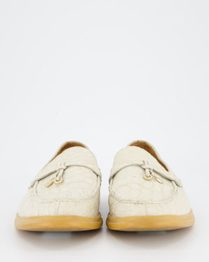 Loro Piana Beige Alligator Summer Charm Walk Size EU 41