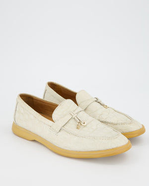 Loro Piana Beige Alligator Summer Charm Walk Size EU 41
