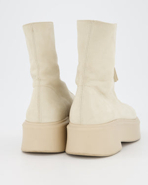 The Row Beige Zipped Platform Boots Size EU 40
