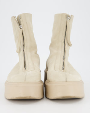 The Row Beige Zipped Platform Boots Size EU 40