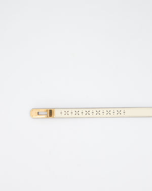 Hermès Kelly Garden Party Belt in Craie Epsom Leather with Rose Gold Hardware