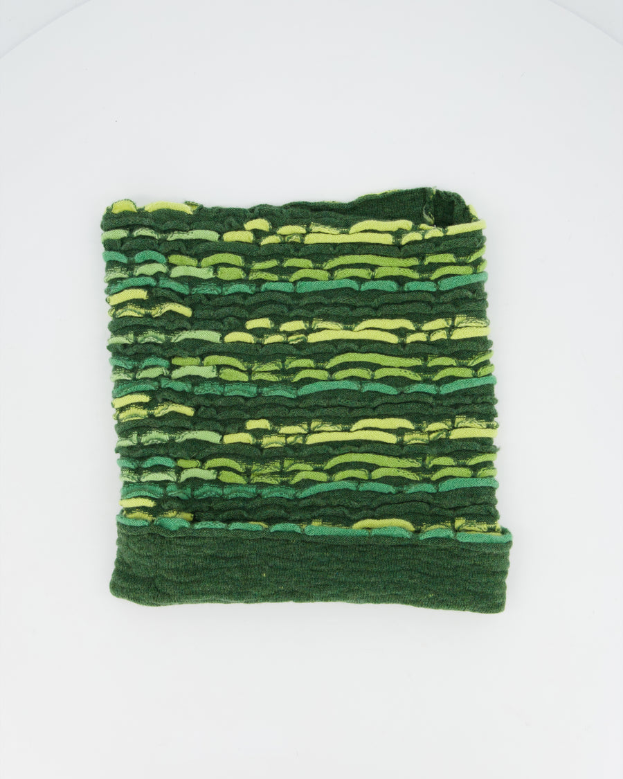 Chanel 14K Multi-Tonal Green Knit Snood 27cm x 36cm