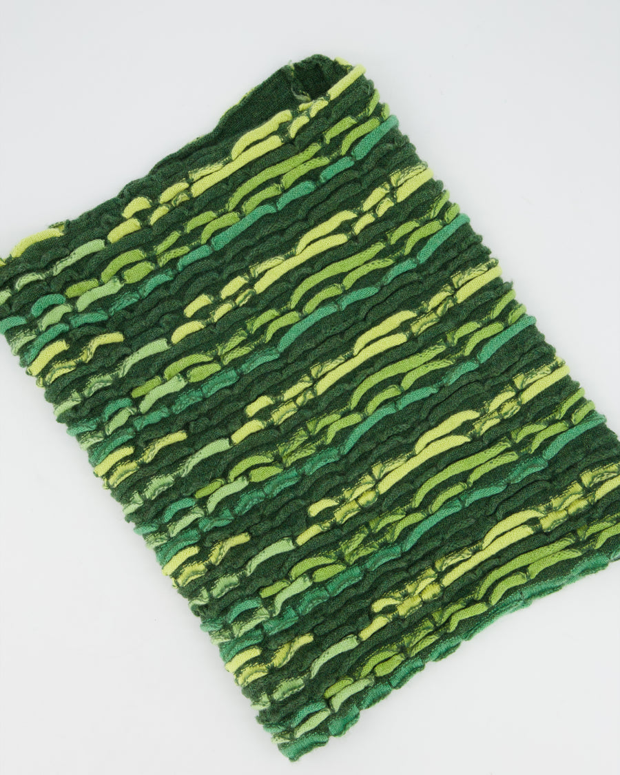 Chanel 14K Multi-Tonal Green Knit Snood 27cm x 36cm