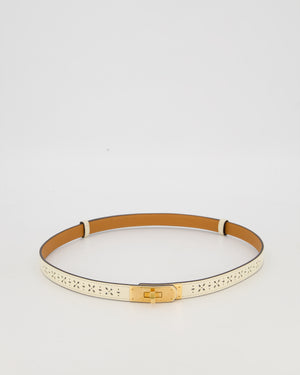 Hermès Kelly Garden Party Belt in Craie Epsom Leather with Rose Gold Hardware