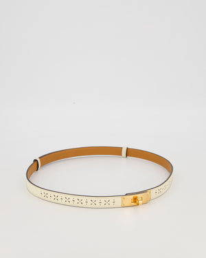 Hermès Kelly Garden Party Belt in Craie Epsom Leather with Rose Gold Hardware