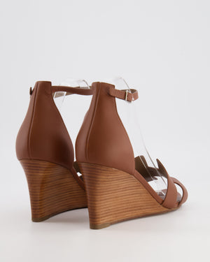 Hermès Legend Wedge Sandals in Gold Smooth Calf Leather Size EU 41 RRP £830
