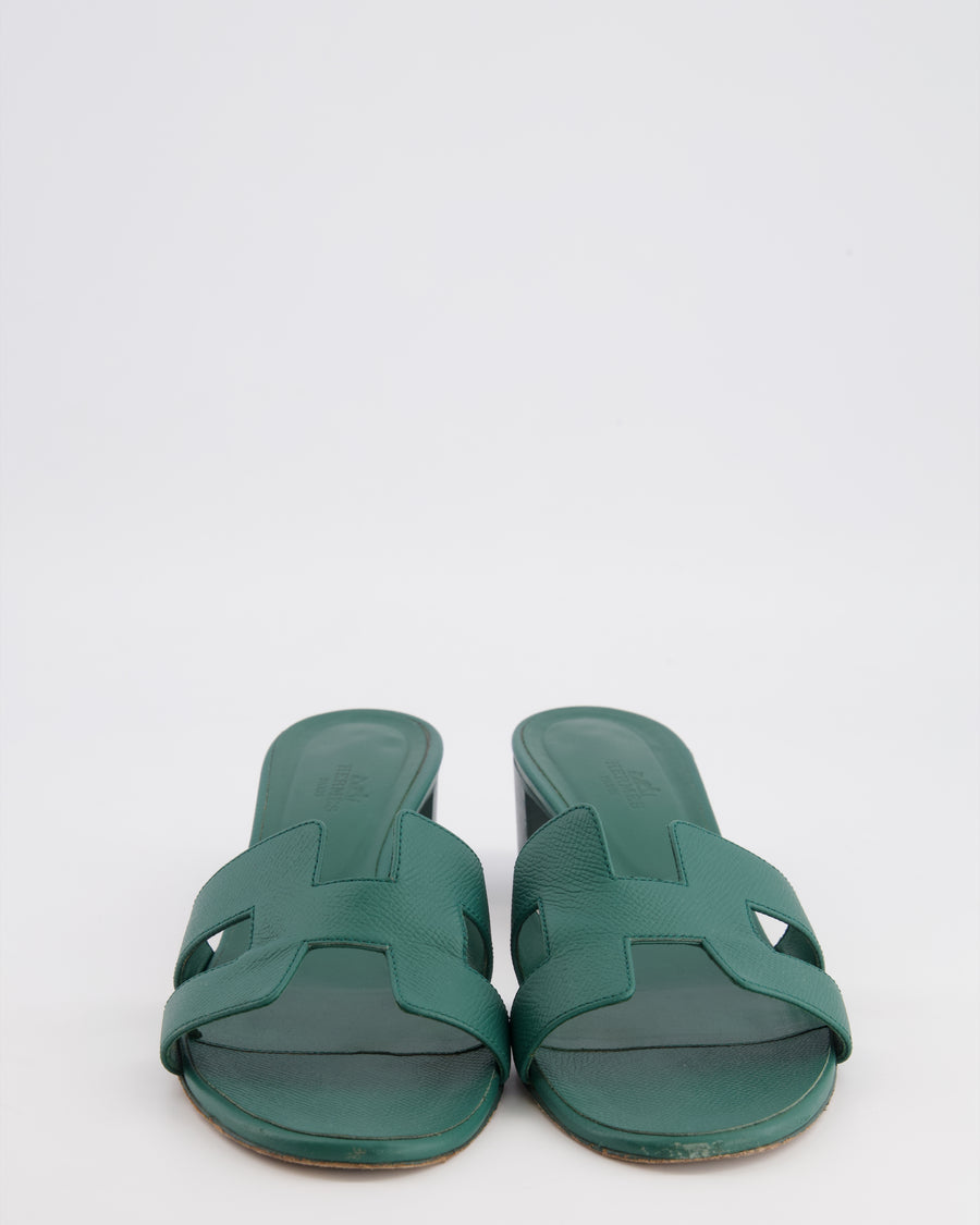 Hermès Oasis Sandals in Vert Oyat Epsom Leather Size EU 41 RRP £690