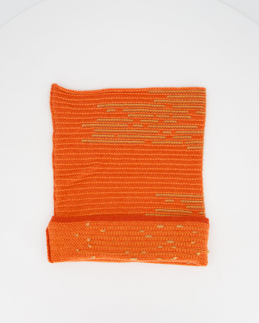Chanel 14K Multi-Tonal Orange Knit Snood 27cm x 36cm