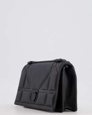 Christian Dior Small Diorama Bag in Ultra-Black Matte Leather with Matte Black Hardware