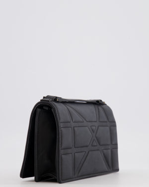 Christian Dior Small Diorama Bag in Ultra-Black Matte Leather with Matte Black Hardware