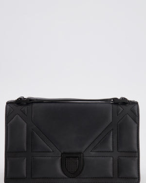 Christian Dior Small Diorama Bag in Ultra-Black Matte Leather with Matte Black Hardware