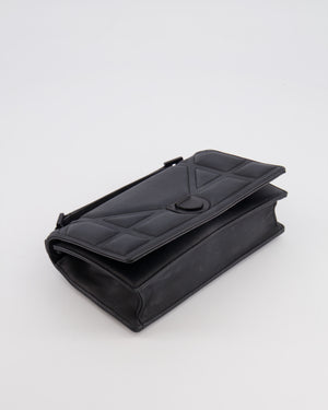 Christian Dior Small Diorama Bag in Ultra-Black Matte Leather with Matte Black Hardware