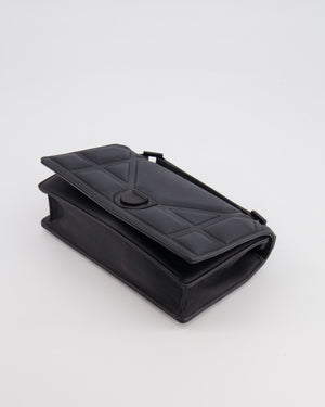 Christian Dior Small Diorama Bag in Ultra-Black Matte Leather with Matte Black Hardware