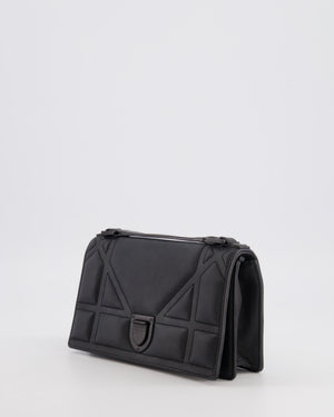 Christian Dior Small Diorama Bag in Ultra-Black Matte Leather with Matte Black Hardware