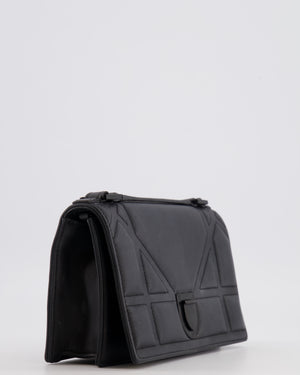 Christian Dior Small Diorama Bag in Ultra-Black Matte Leather with Matte Black Hardware