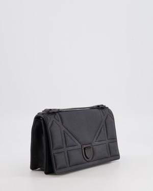 Christian Dior Small Diorama Bag in Ultra-Black Matte Leather with Matte Black Hardware