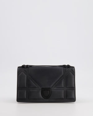 Christian Dior Small Diorama Bag in Ultra-Black Matte Leather with Matte Black Hardware
