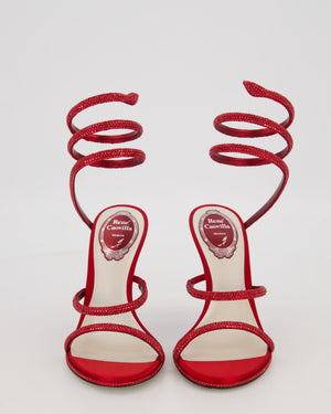 Rene Caovilla Red Diamante Strap Heels Size EU 36.5