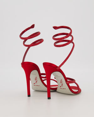 Rene Caovilla Red Diamante Strap Heels Size EU 36.5