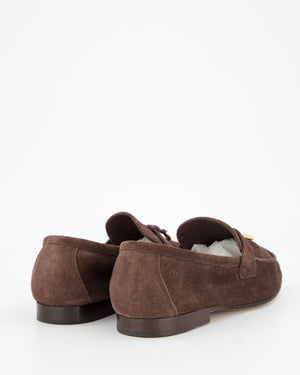 Loro Piana Brown Suede Loafers Size EU 37