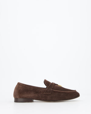 Loro Piana Brown Suede Loafers Size EU 37