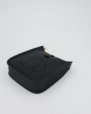 Hermès Mini Evelyne Bag in Black Clemence Leather with Gold Hardware