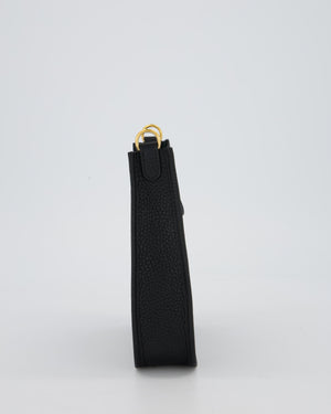 Hermès Mini Evelyne Bag in Black Clemence Leather with Gold Hardware