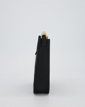Hermès Mini Evelyne Bag in Black Clemence Leather with Gold Hardware