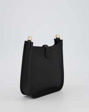 Hermès Mini Evelyne Bag in Black Clemence Leather with Gold Hardware