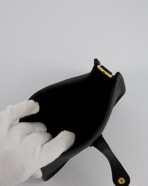 Hermès Mini Evelyne Bag in Black Clemence Leather with Gold Hardware